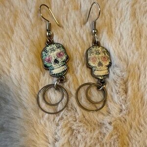 Sugar Skull Dangle Earrings